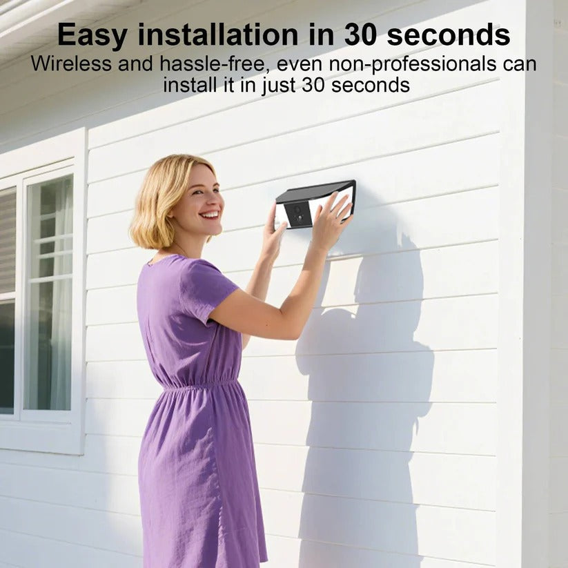 [Hometech] Wireless Solar Security Camera with Floodlight and PIR Motion Detection