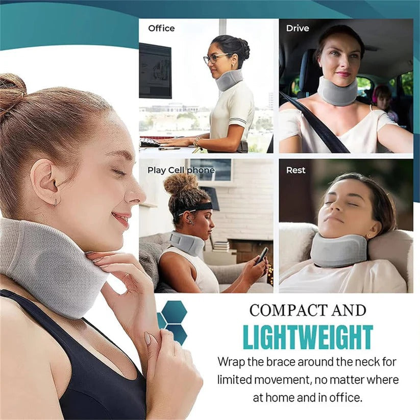 [Hometech] Travel Neck Support Brace with Breathable Fabric and Velcro Fit