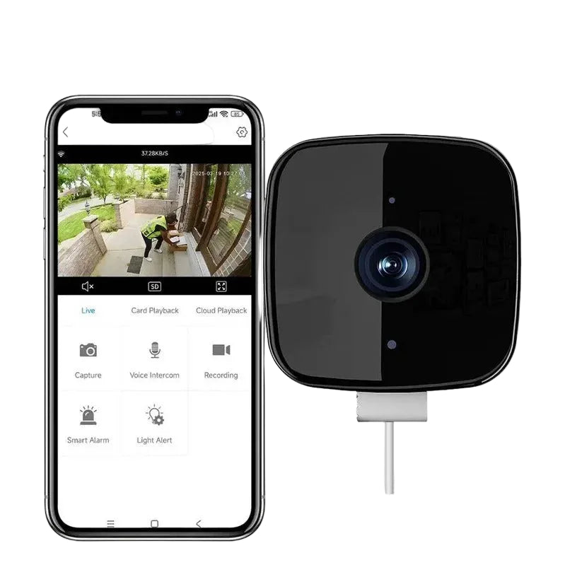 [Hometech] 1080P Indoor WiFi Camera with Adhesive Window Mount and Two Way Audio