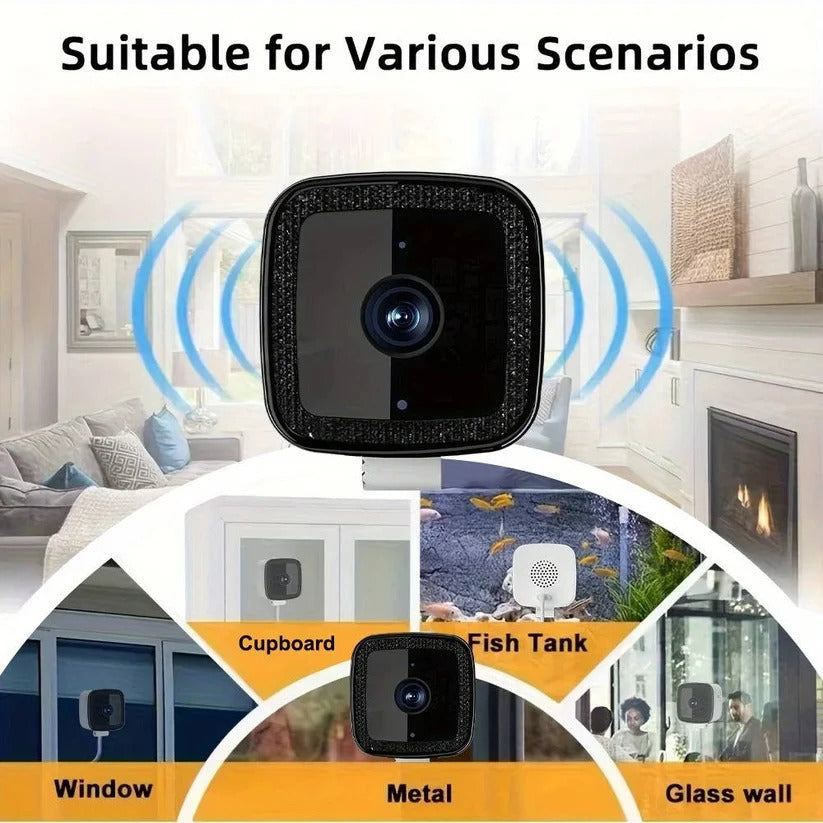 [Hometech] 1080P Indoor WiFi Camera with Adhesive Window Mount and Two Way Audio