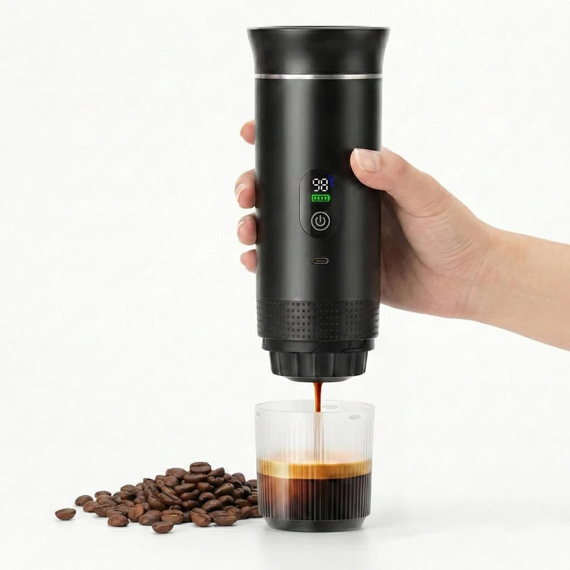[Hometech] Portable 20 Bar Espresso Machine with Capsule and Ground Coffee Support