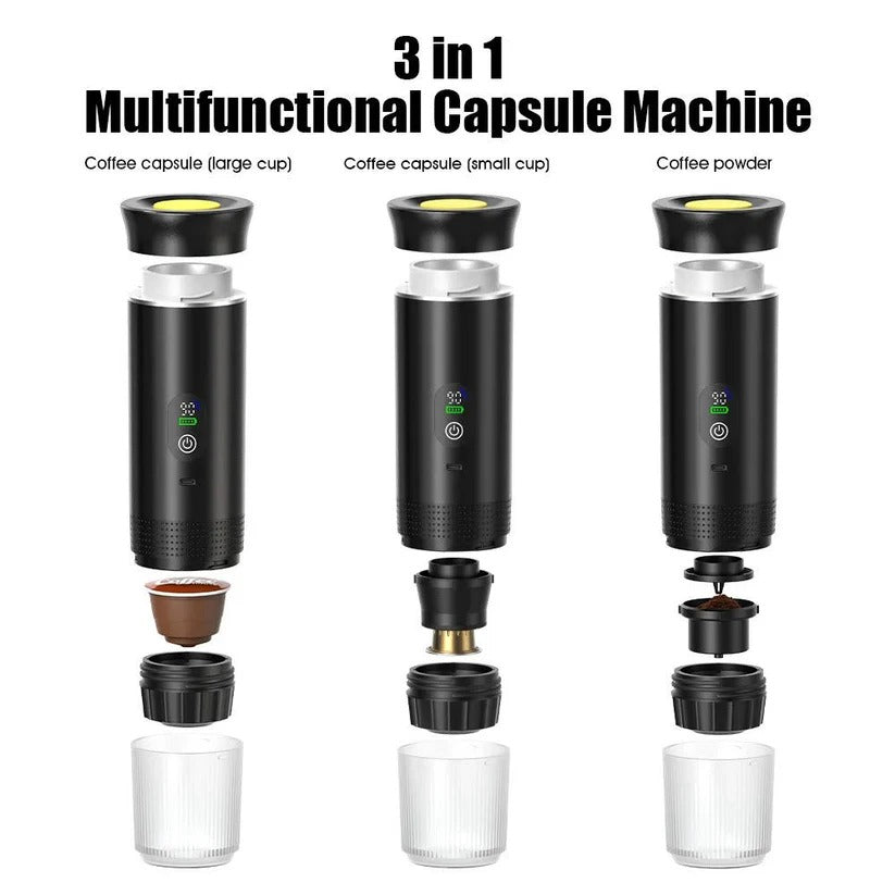 [Hometech] Portable 20 Bar Espresso Machine with Capsule and Ground Coffee Support