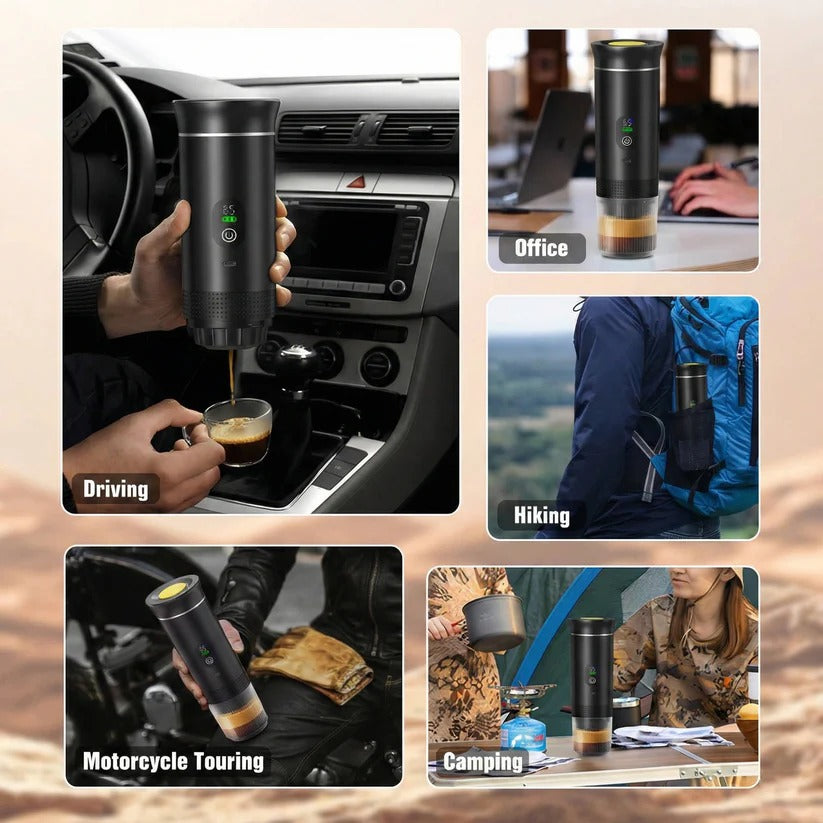 [Hometech] Portable 20 Bar Espresso Machine with Capsule and Ground Coffee Support