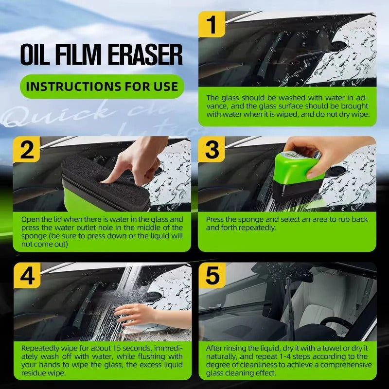 [Hometech] Car Window Glass Cleaning Brush with Oil Film Coating, Set of 3
