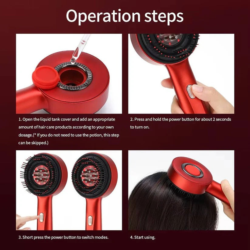 [Hometech] Scalp Massage Brush with Red Light for Hair Support