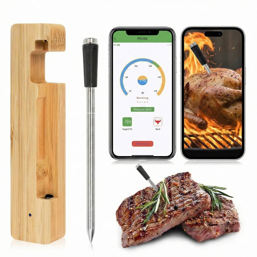 [Hometech] Bluetooth 5.2 Wireless Meat Thermometer with App Control for BBQ and Grill