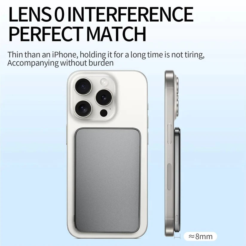 [Hometech] Slim Aluminum Magnetic Portable Charger with Fast Wireless Charging for iPhone