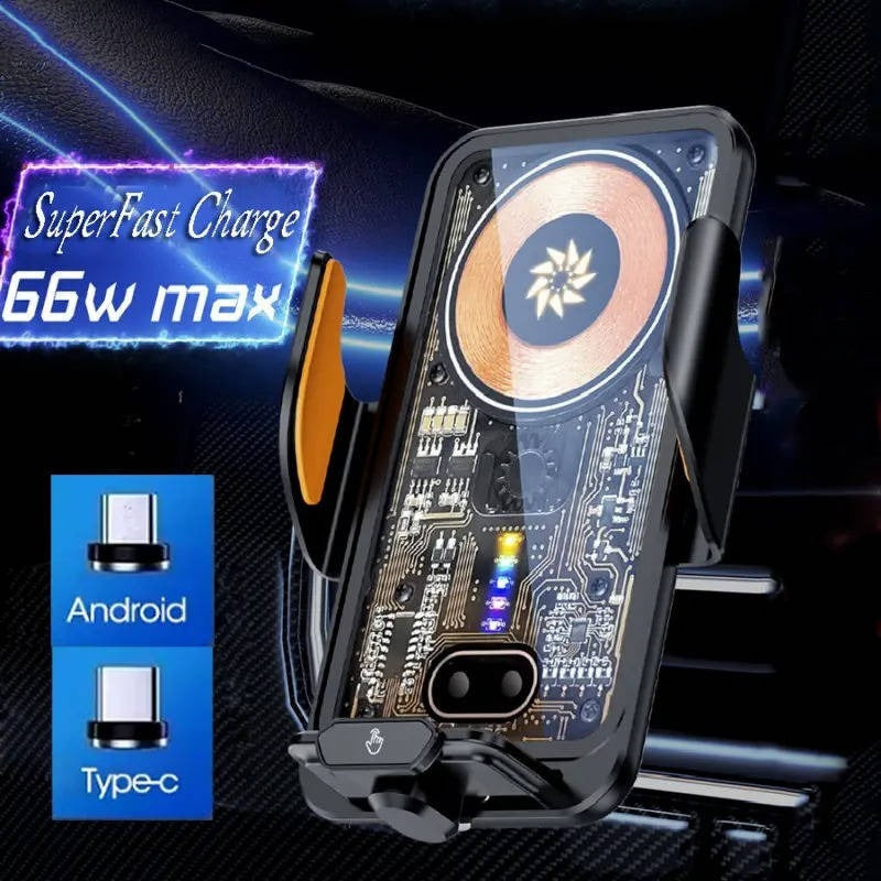 [Hometech] Auto Clamping Car Phone Mount with Fast Wireless Charging for Air Vent