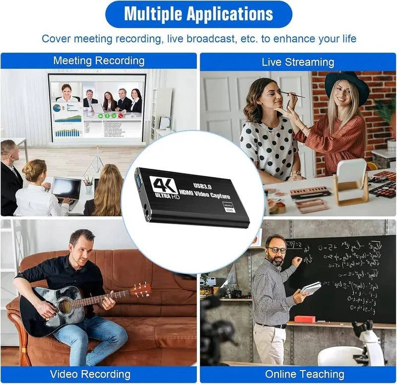 [Hometech] HDMI to USB 3.0 Video Capture Device with 4K Input and 1080P 60fps Recording