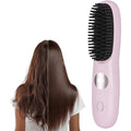[Hometech] USB Rechargeable Heated Straightening Brush with LED Display and Adjustable Heat Settings