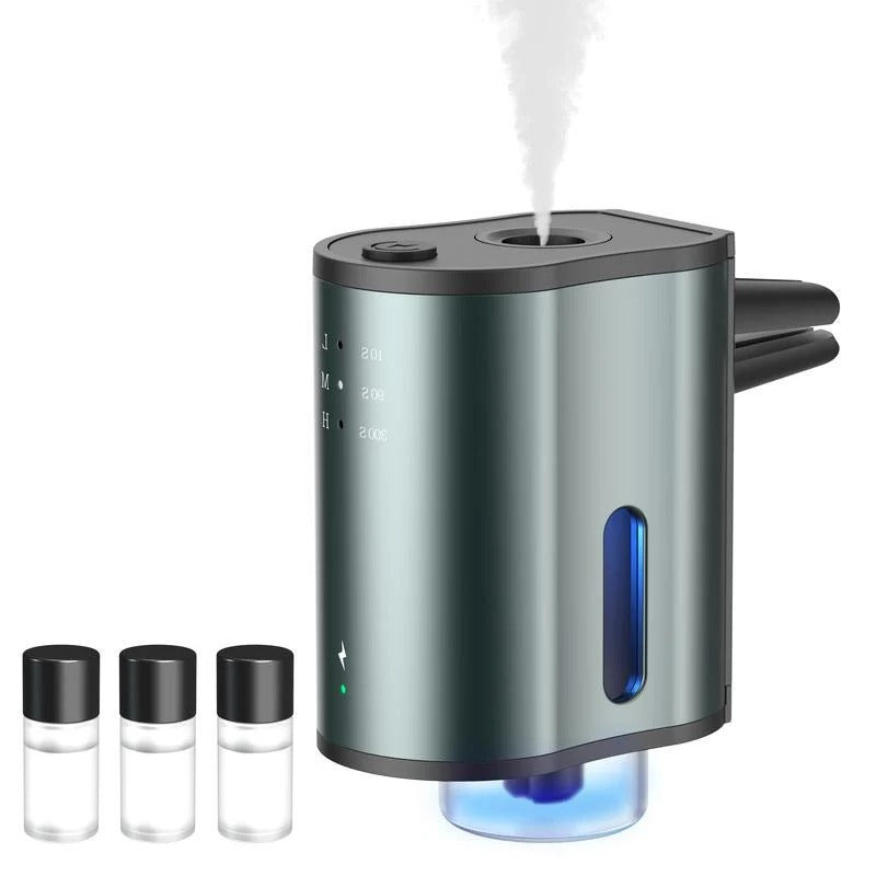 [Hometech] Waterless Car Aromatherapy Diffuser with Adjustable Fragrance Intensity and 3 Refill Bottles