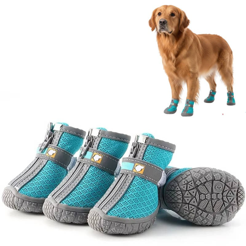 [Hometech] Waterproof Breathable Dog Paw Boots with Non Slip Sole for Outdoor Use, 4 Pack