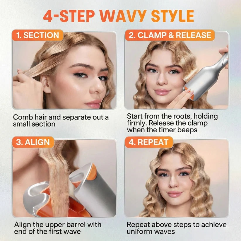 [Hometech] 25mm Dual Barrel Hair Waver with 5 Adjustable Heat Settings