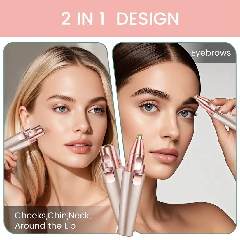 [Hometech] Women's LED Facial Hair Epilator with Eyebrow Shaver for Painless Hair Removal