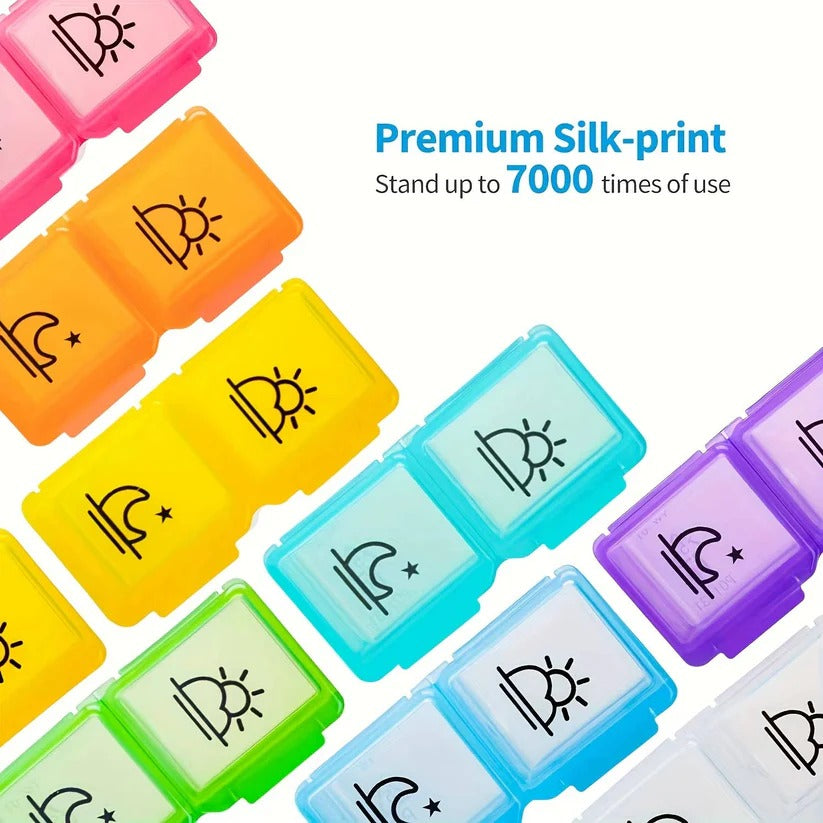 [Hometech] 31 Day AM/PM Pill Organizer with Large Storage Case and Label Stickers for Daily Medication