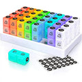 [Hometech] 31 Day AM/PM Pill Organizer with Large Storage Case and Label Stickers for Daily Medication