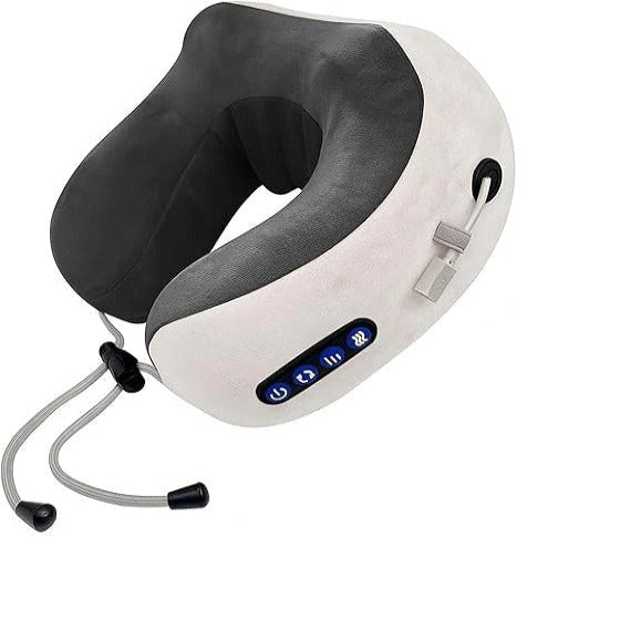 [Hometech] Ergonomic Travel Neck Pillow with Built-In Massager for Deep Relaxation