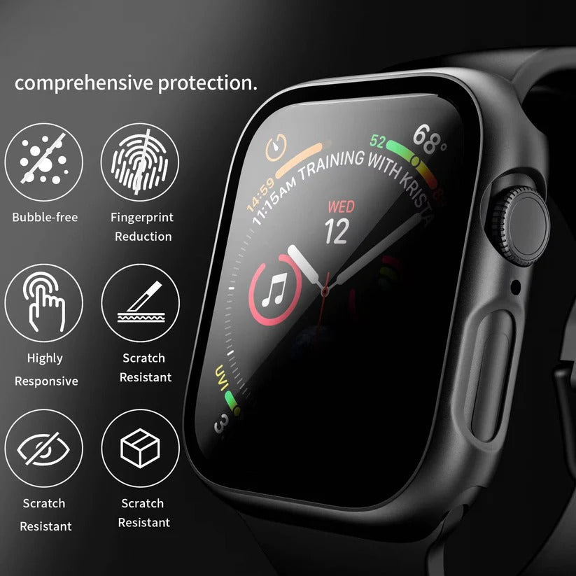 [Hometech] Anti-Spy Tempered Glass Screen Protector with Protective Case for Apple Watch