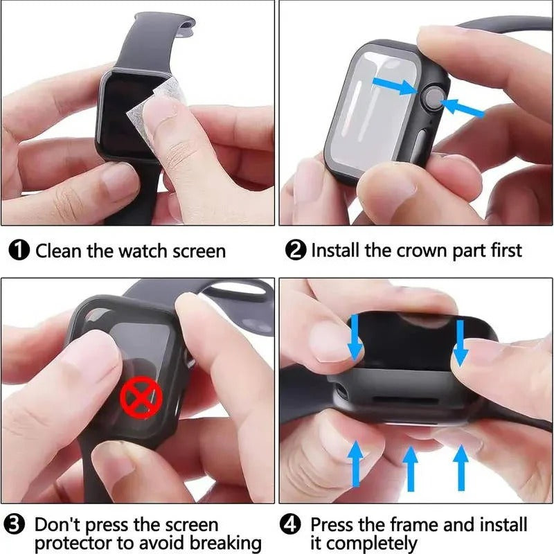 [Hometech] Anti-Spy Tempered Glass Screen Protector with Protective Case for Apple Watch