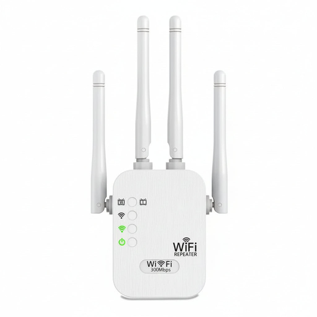 [Hometech] Dual Band Wi-Fi Range Extender with 4 Antennas and Ethernet Port for Whole Home Coverage