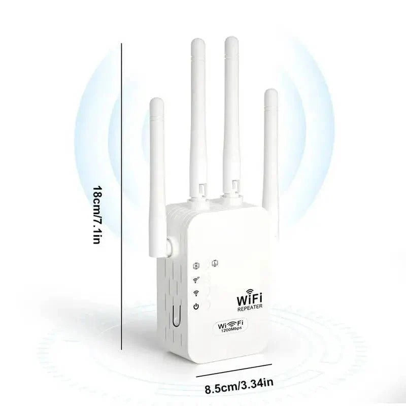 [Hometech] Dual Band Wi-Fi Range Extender with 4 Antennas and Ethernet Port for Whole Home Coverage