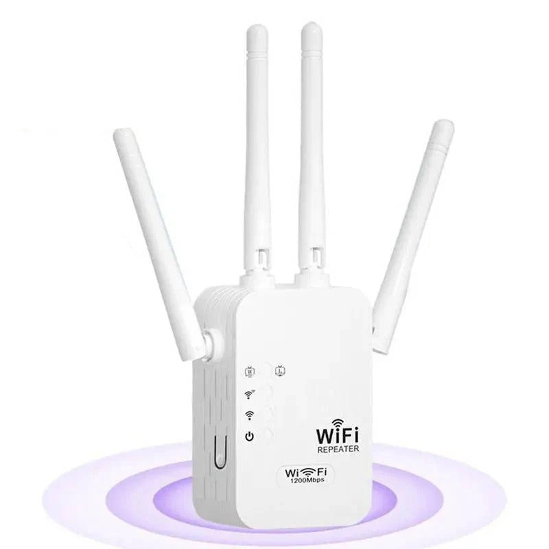 [Hometech] Dual Band Wi-Fi Range Extender with 4 Antennas and Ethernet Port for Whole Home Coverage