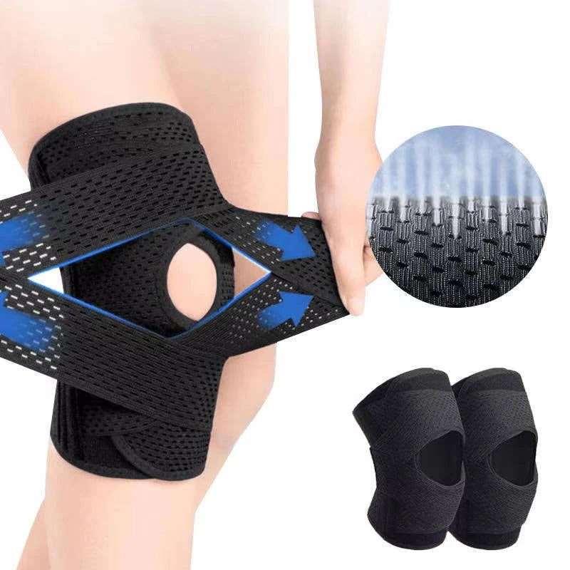 [Hometech] Adjustable Knee Support Brace with Side Stabilizers for Injury Recovery and Pain Relief