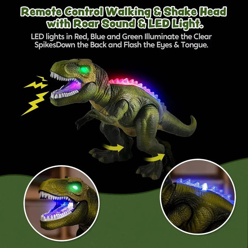 [Hometech] RC T-Rex Dinosaur Toy with Mist Spray, Roaring Sounds and LED Lights