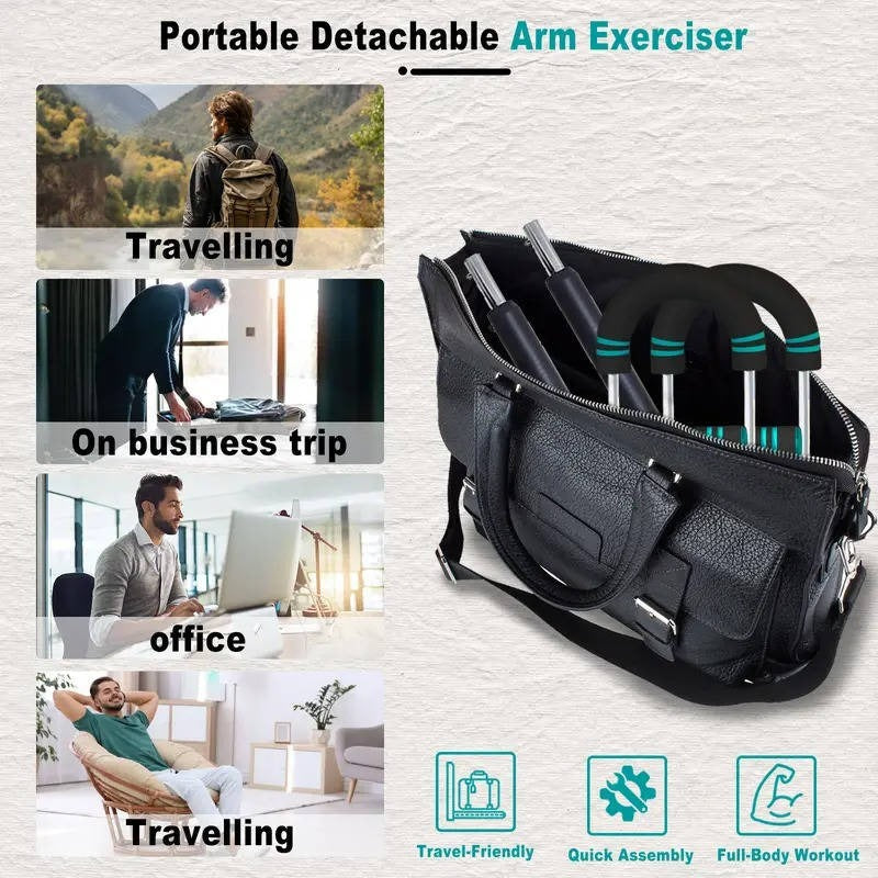 [Hometech] Portable Chest and Arm Resistance Trainer for Men with Adjustable 60-90 Lbs Workout Resistance