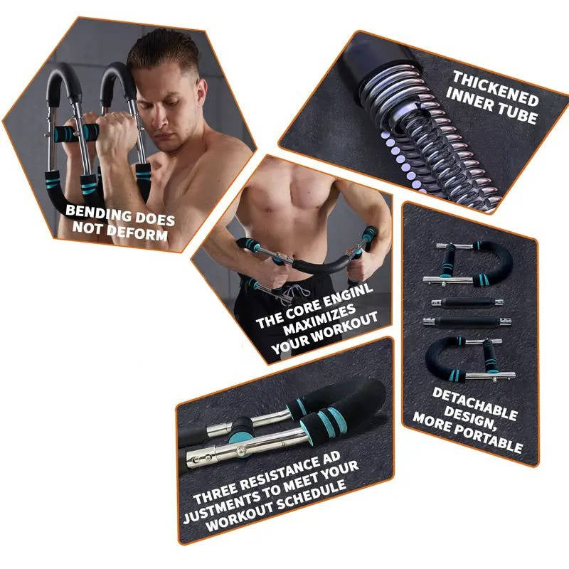 [Hometech] Portable Chest and Arm Resistance Trainer for Men with Adjustable 60-90 Lbs Workout Resistance