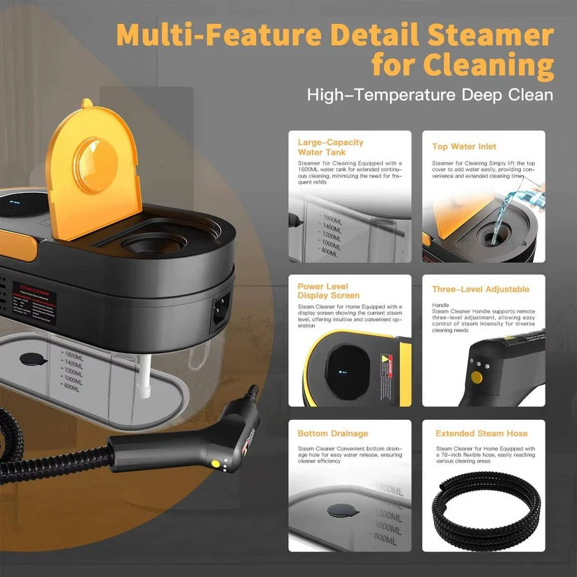 [Hometech] Handheld Steam Cleaner for Home and Car Use on Tile, Grout and Floor Surfaces