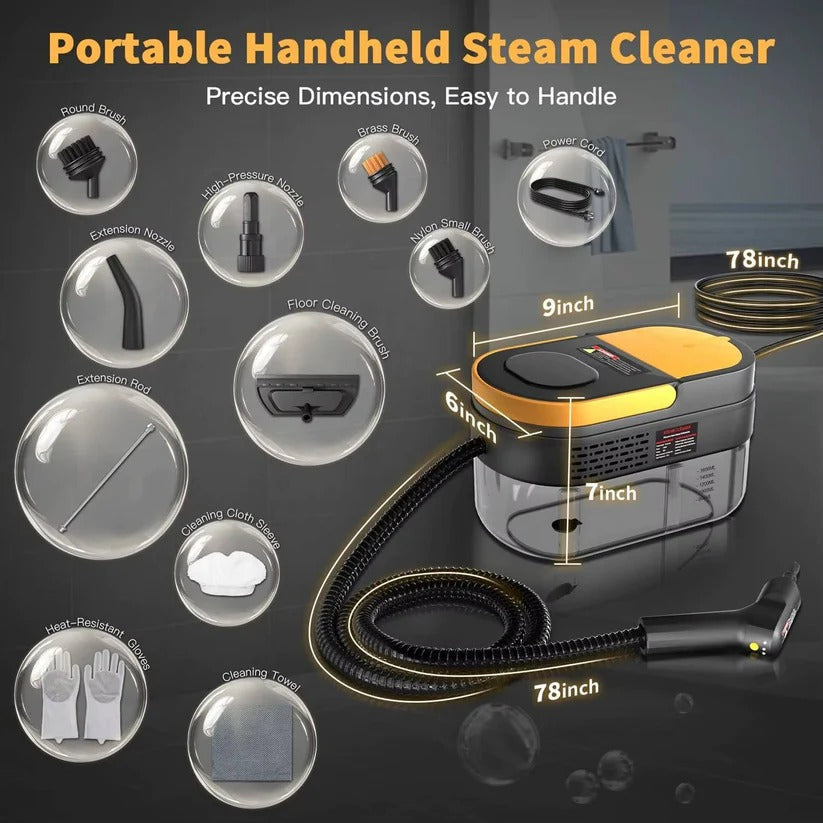 [Hometech] Handheld Steam Cleaner for Home and Car Use on Tile, Grout and Floor Surfaces