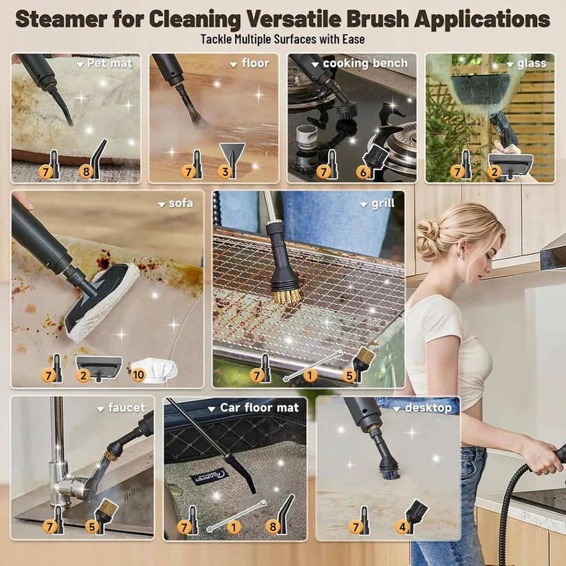 [Hometech] Handheld Steam Cleaner for Home and Car Use on Tile, Grout and Floor Surfaces