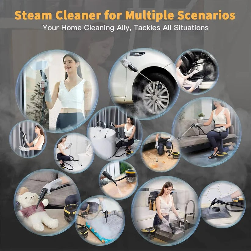 [Hometech] Handheld Steam Cleaner for Home and Car Use on Tile, Grout and Floor Surfaces
