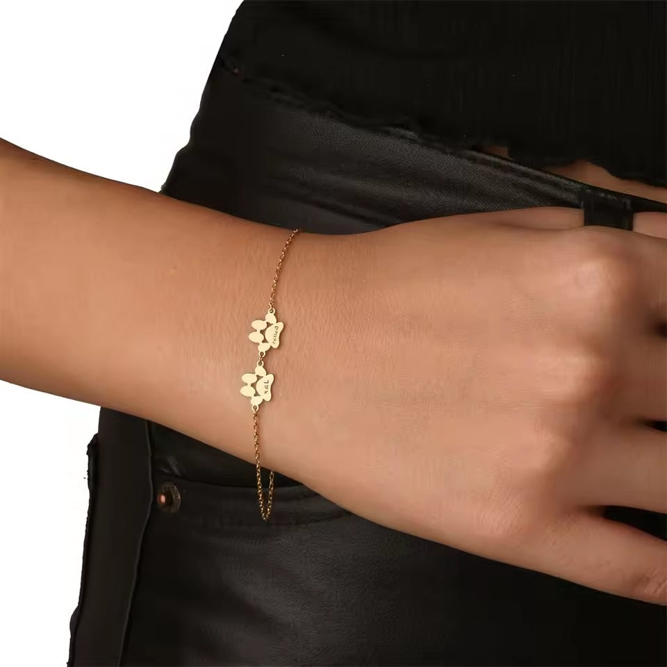 [Hometech] Custom Pet Paw Print Bracelet with Personalized Symbol of Love