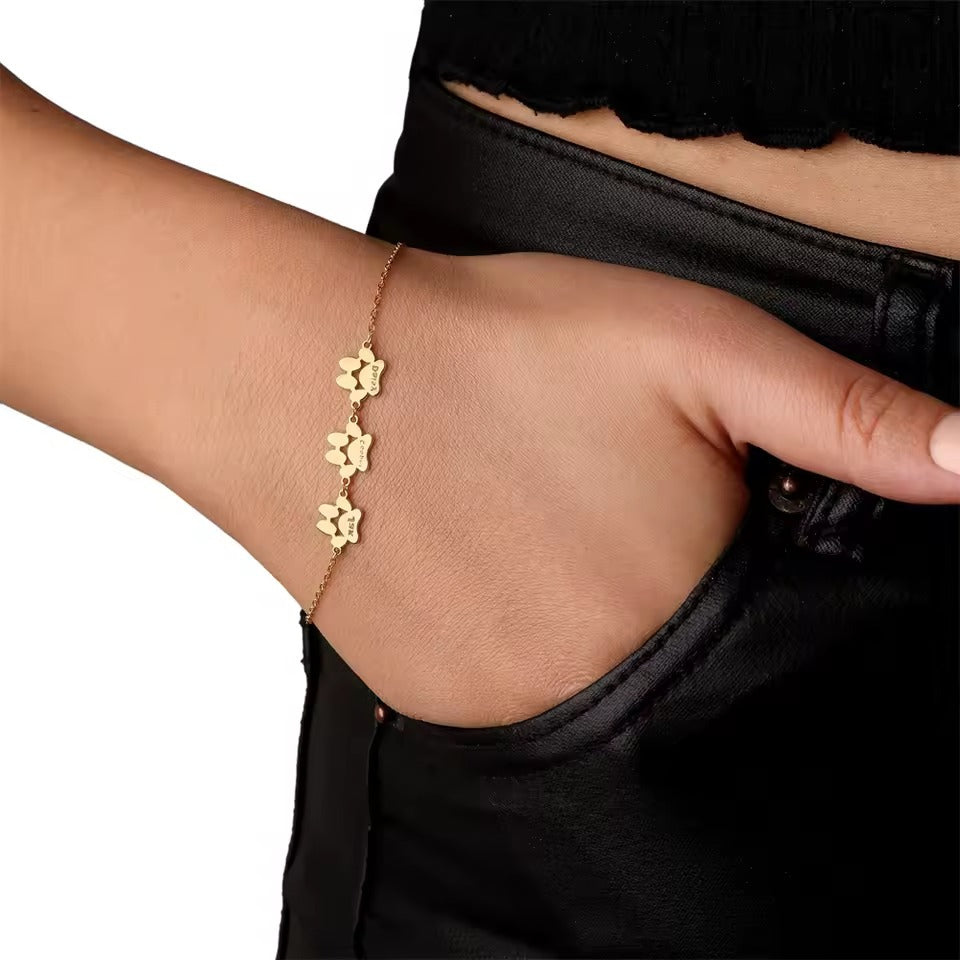 [Hometech] Custom Pet Paw Print Bracelet with Personalized Symbol of Love