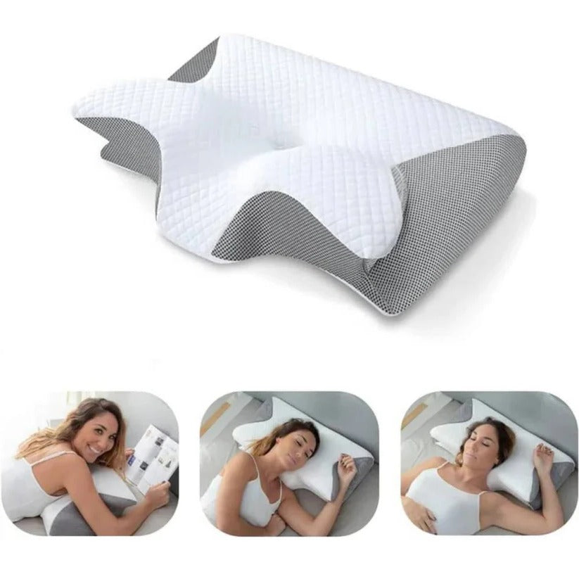 [Hometech] Ergonomic Memory Foam Neck Support Pillow with Orthopedic Design for Restful Sleep