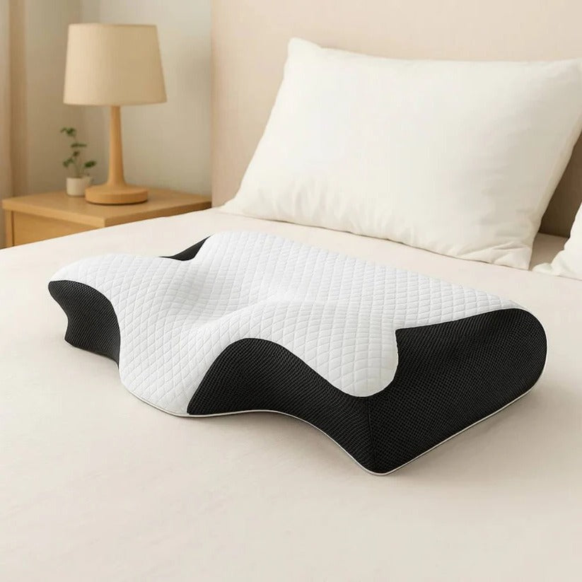 [Hometech] Ergonomic Memory Foam Neck Support Pillow with Orthopedic Design for Restful Sleep