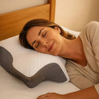 [Hometech] Ergonomic Memory Foam Neck Support Pillow with Orthopedic Design for Restful Sleep