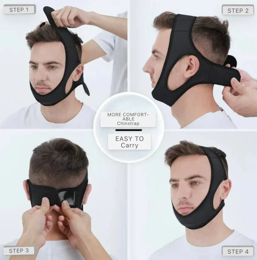 [Hometech] Anti-Snoring Chin Strap with Adjustable Fit for Quiet and Restful Sleep