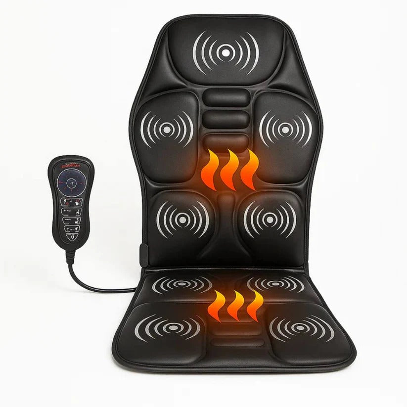 [Hometech] Vibrating Massage Seat Cushion with Heat and Remote Control for Back, Neck and Hip Relief