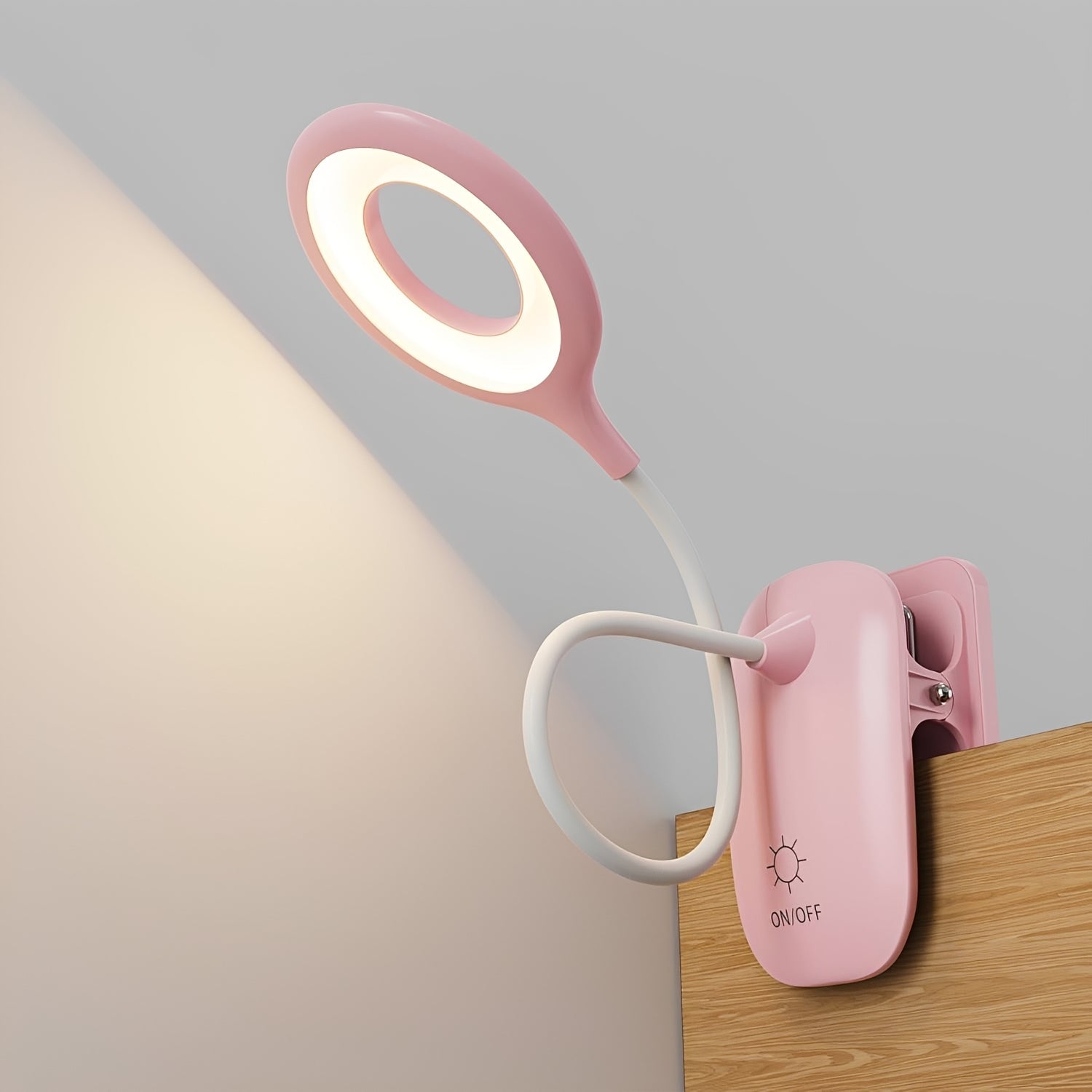 [Hometech] Clip-On Gooseneck LED Reading Light with Dimmable USB Rechargeable Design for Desk Use