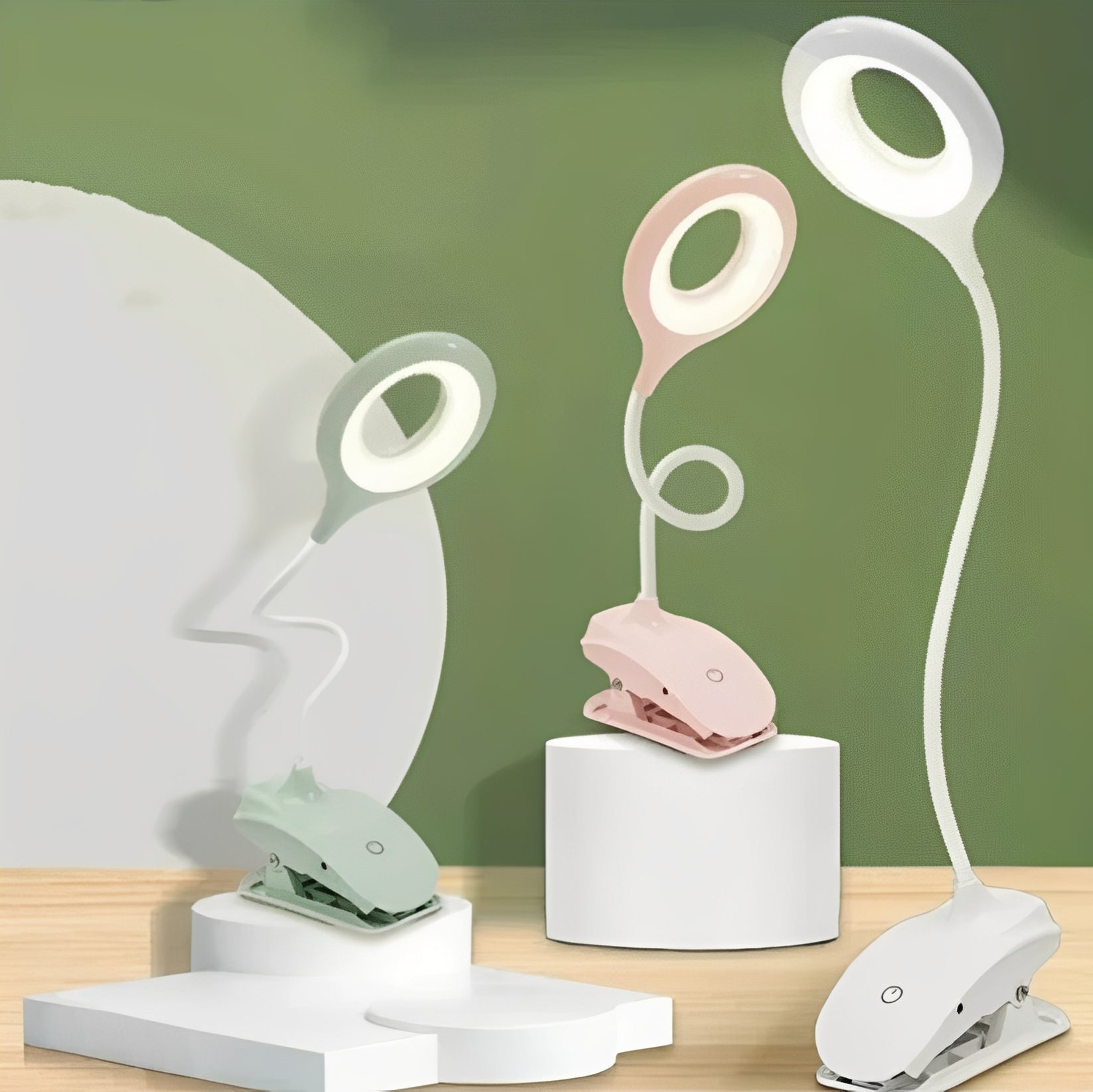 [Hometech] Clip-On Gooseneck LED Reading Light with Dimmable USB Rechargeable Design for Desk Use