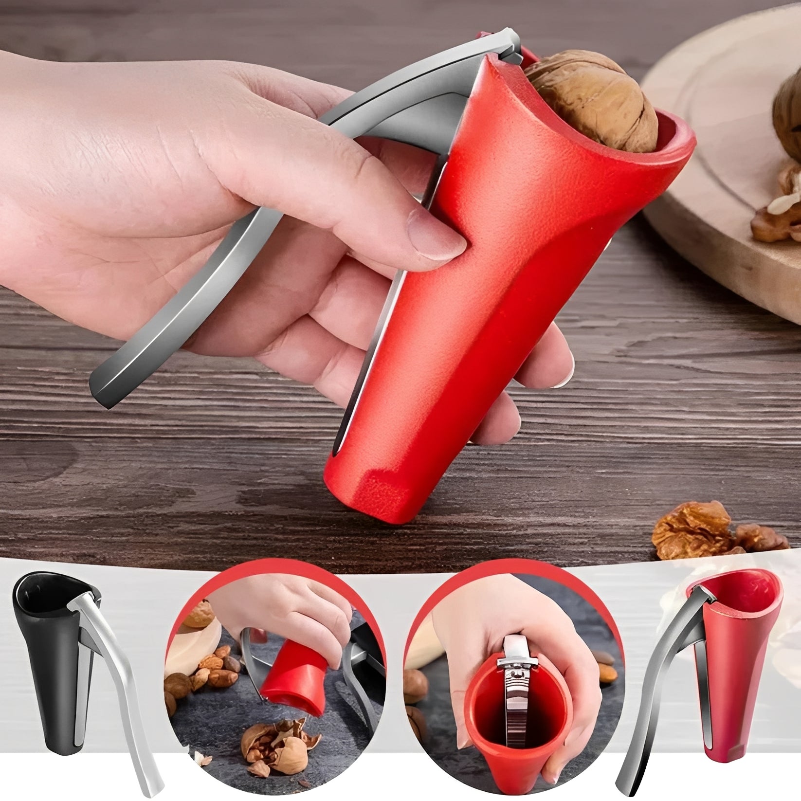 [Hometech] Heavy-Duty Lever Nutcracker with Stable Base for Effortless Nut Cracking
