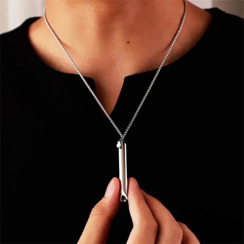 [Hometech] Portable Breathing Relaxation Trainer Whistle for Stress Relief and Calm