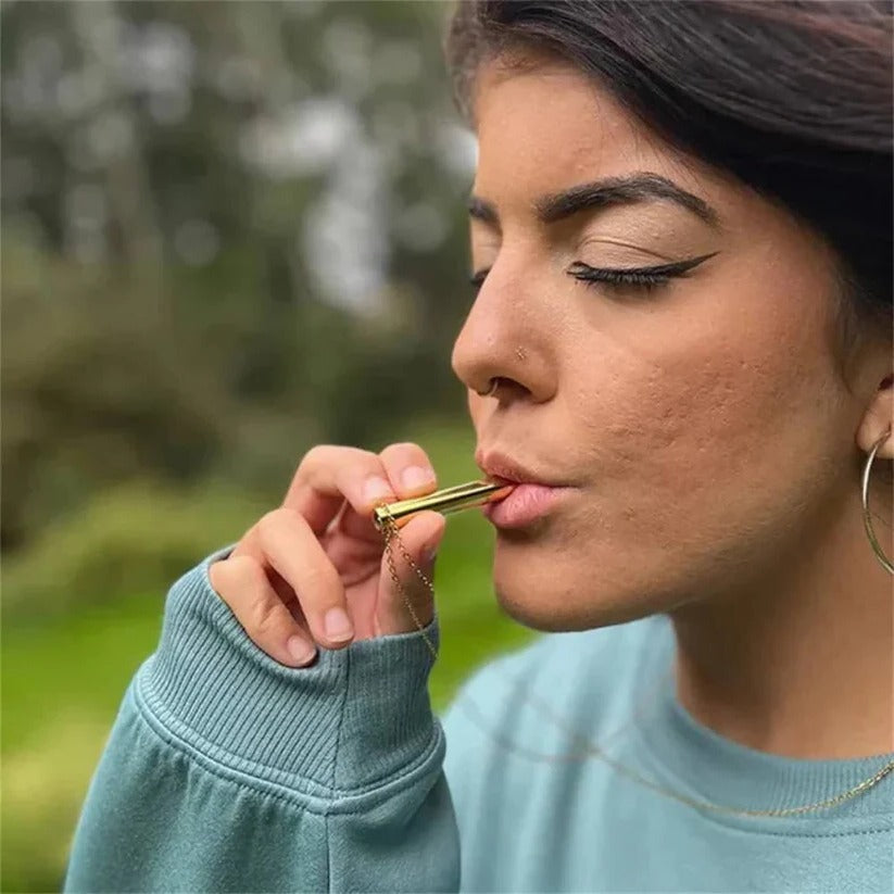 [Hometech] Portable Breathing Relaxation Trainer Whistle for Stress Relief and Calm