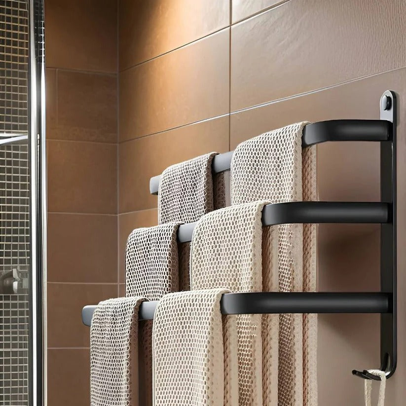 [Hometech] Layered Aluminum Wall Mounted Towel Rack for Bathroom Storage