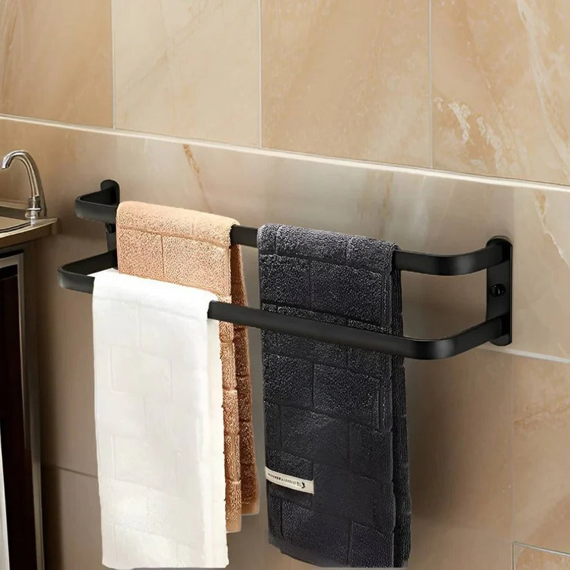 [Hometech] Layered Aluminum Wall Mounted Towel Rack for Bathroom Storage