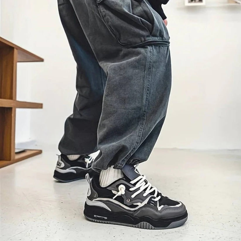 [Hometech] Men's Thick Sole Chunky Casual Sneakers for Everyday Wear