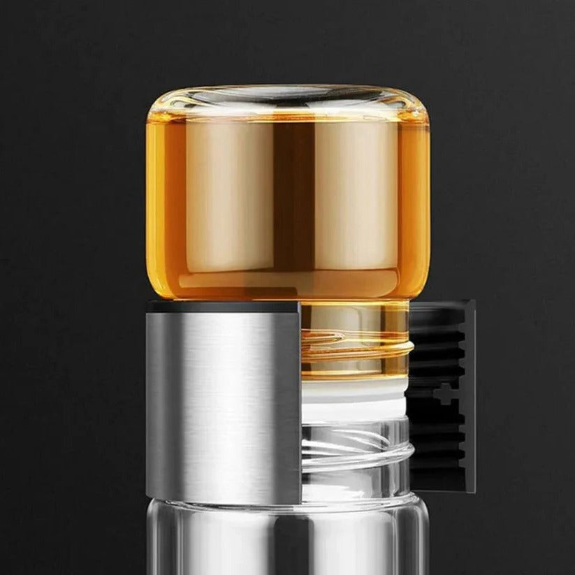 [Hometech] Portable Glass Water Bottle with Tea Filter and Insulated Sleeve